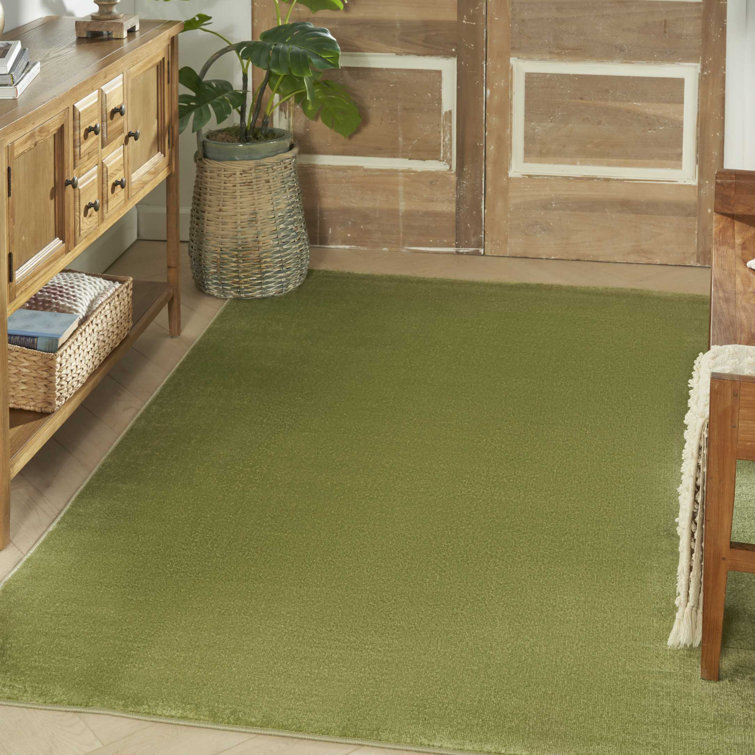 Trent Austin Design® Mullican Sandy Solid Green Easy Care Area Rug